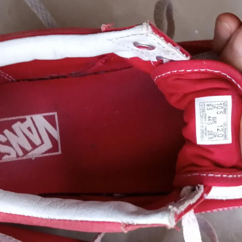 Vans Men's Red and White Trainers